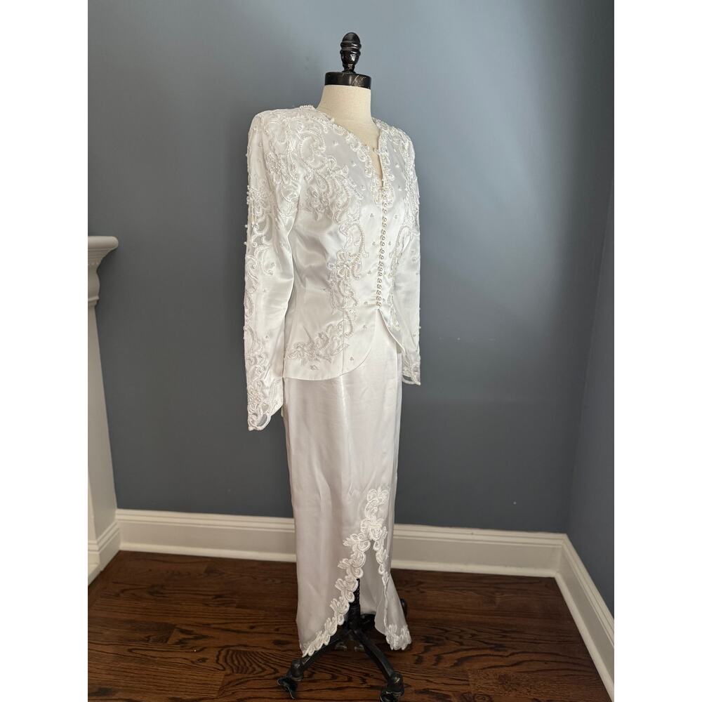 SOLD------Vintage 2-Piece Wedding Bridal Set Victorian Romantic Peplum SteamPunk - Picture 3 of 12